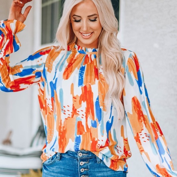 Orange Blossom Multi Colored Blouse